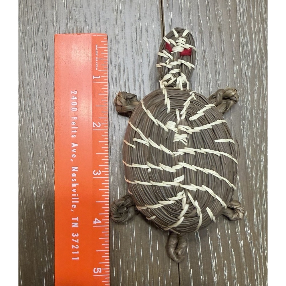 Vintage Basket Turtle Tortoise Mexican Coiled Effigy - Picture 9 of 9